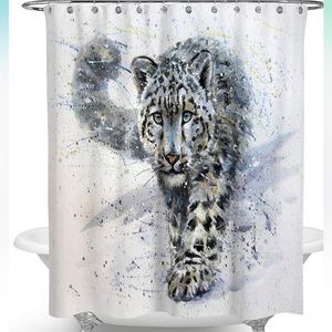 Snow leopard shower curtain